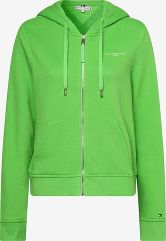 TOMMY HILFIGER Zip-Up Hoodie in Green: front