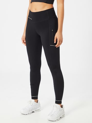 ENDURANCE Skinny Workout Pants in Black: front