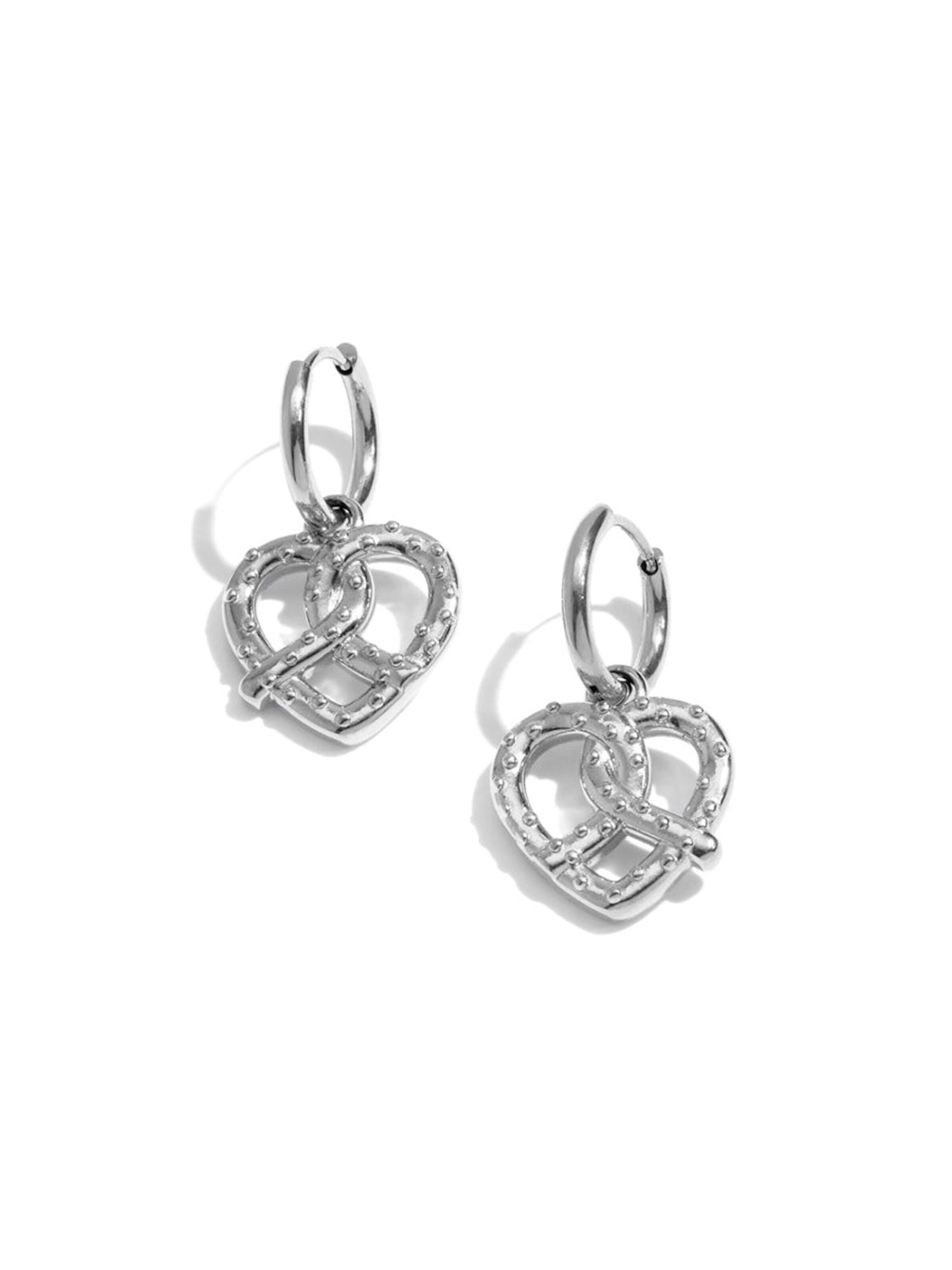 Cala Rose Earrings 'PRETZEL LOVE' in Silver: front