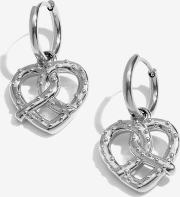 Cala Rose Earrings 'PRETZEL LOVE' in Silver: front