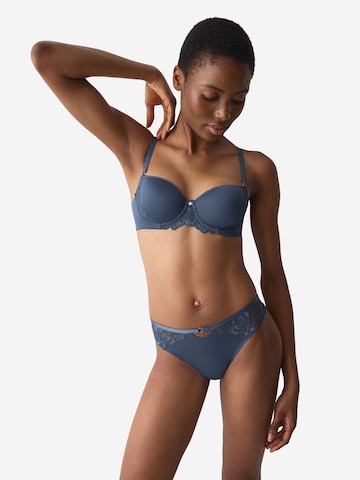 TRIUMPH T-shirt BH ' Wild Gardenia Florale ' in Blauw: voorkant
