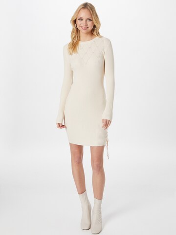 Pimkie Knitted dress 'DVCOULISSE' in Beige: front