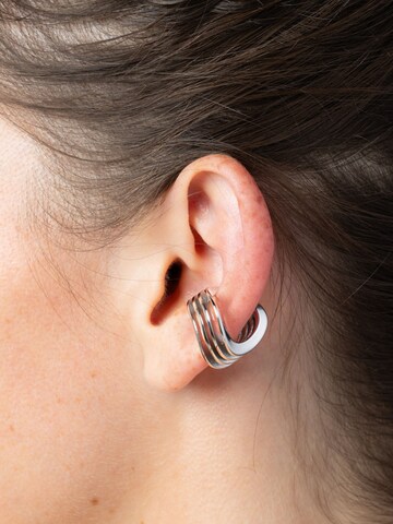 YParis - Pendientes 'Ear cuff Wavy Triple S' en plata