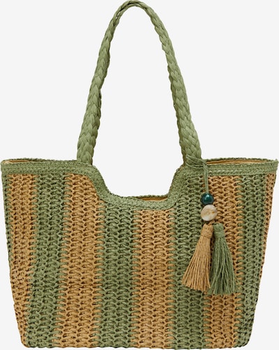 Pirkinių krepšys iš Gaya, spalva – kupranugario / žalia, Prekių apžvalga