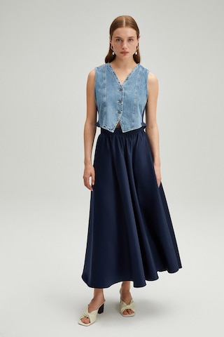 Touche Prive Rok in Blauw: voorkant