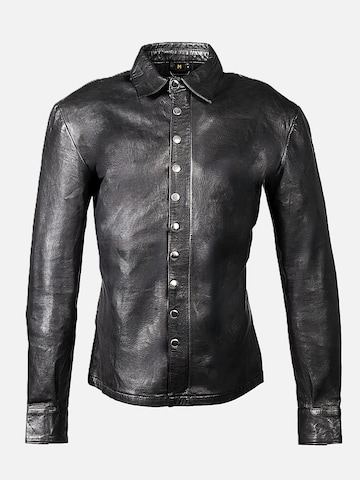Be  Noble Regular fit Overhemd 'Lederhemd - Lederjacke Orlando' in Zwart: voorkant