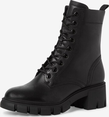 TAMARIS Lace-Up Ankle Boots in Black: front