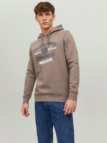 Sweat-shirt JACK & JONES en marron : devant