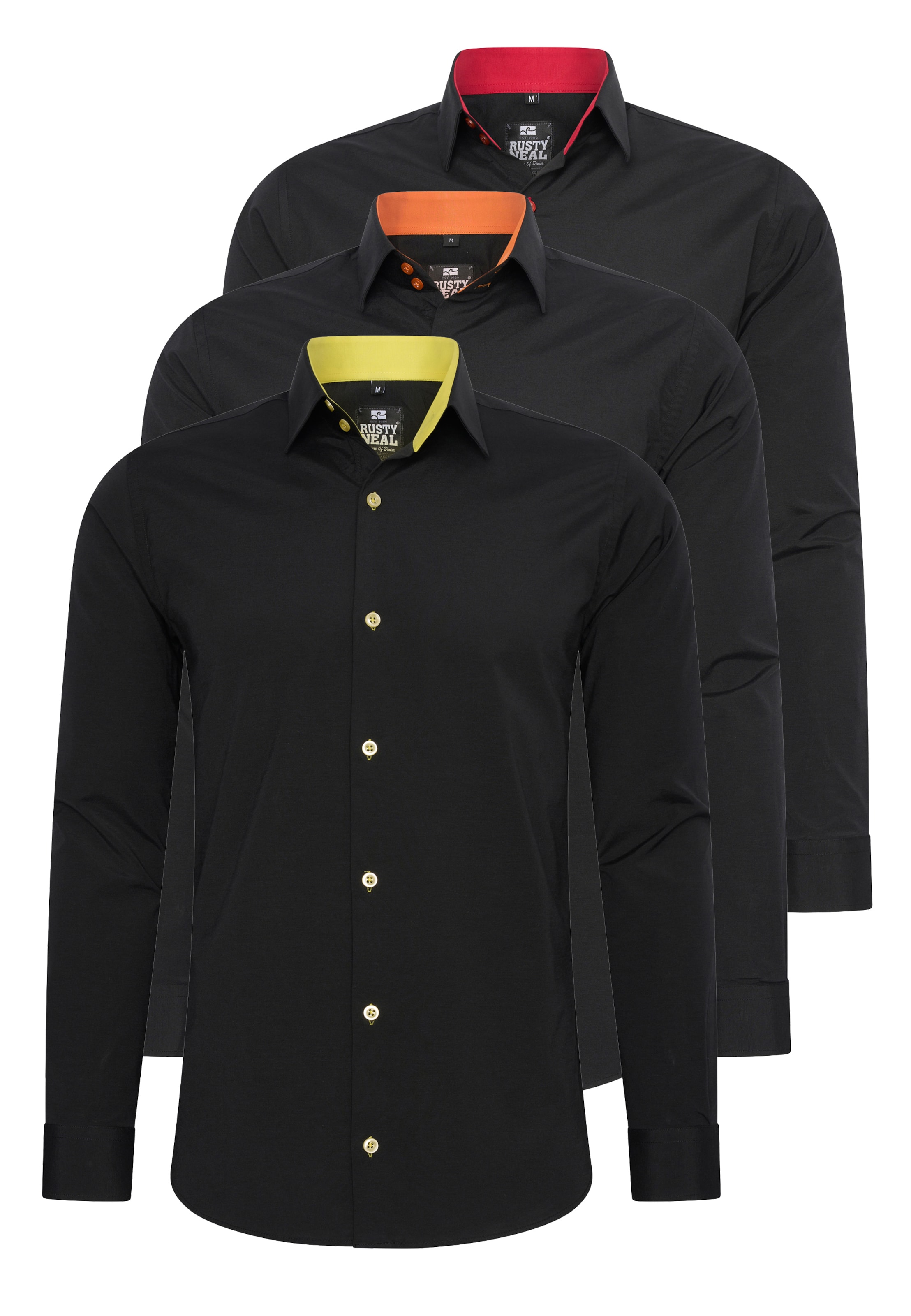 Rusty Neal Slim fit Button Up Shirt in Black: front