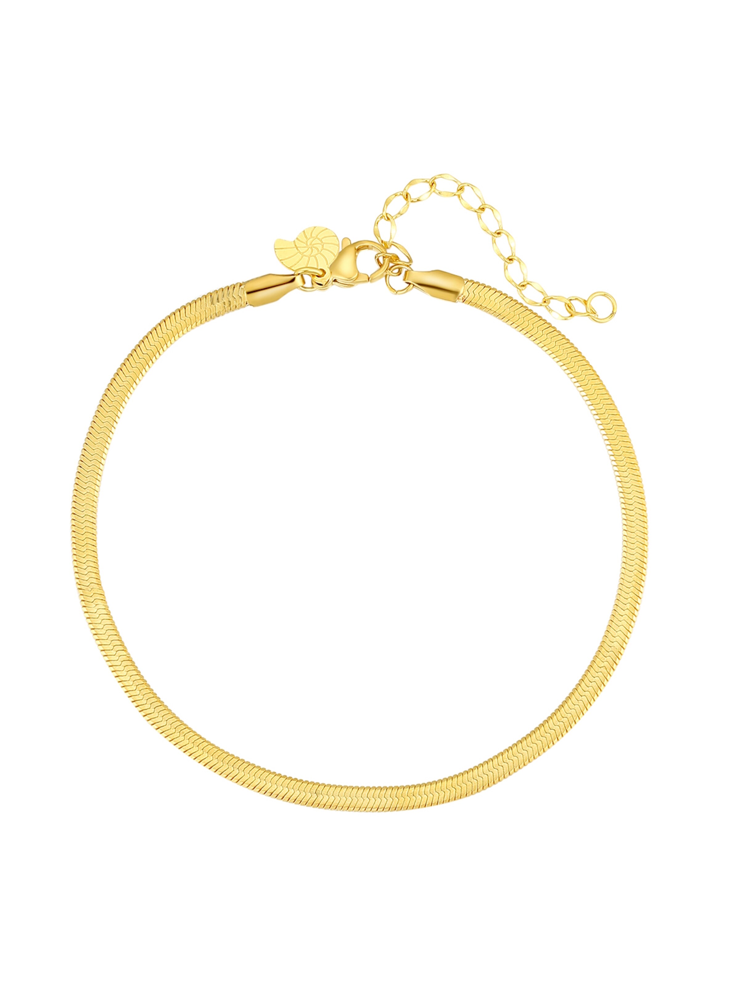 Gioiello per i piedi 'Snake Flow' di Hey Happiness in oro: frontale