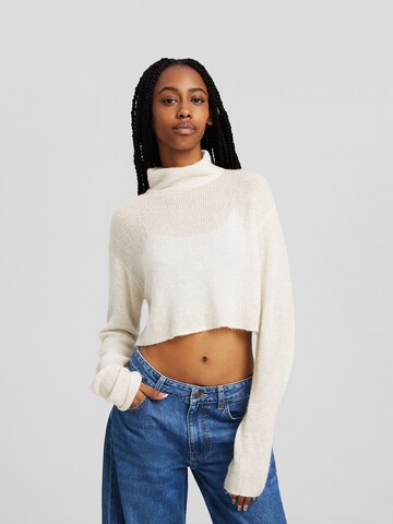 Bershka Sweater in Beige: front