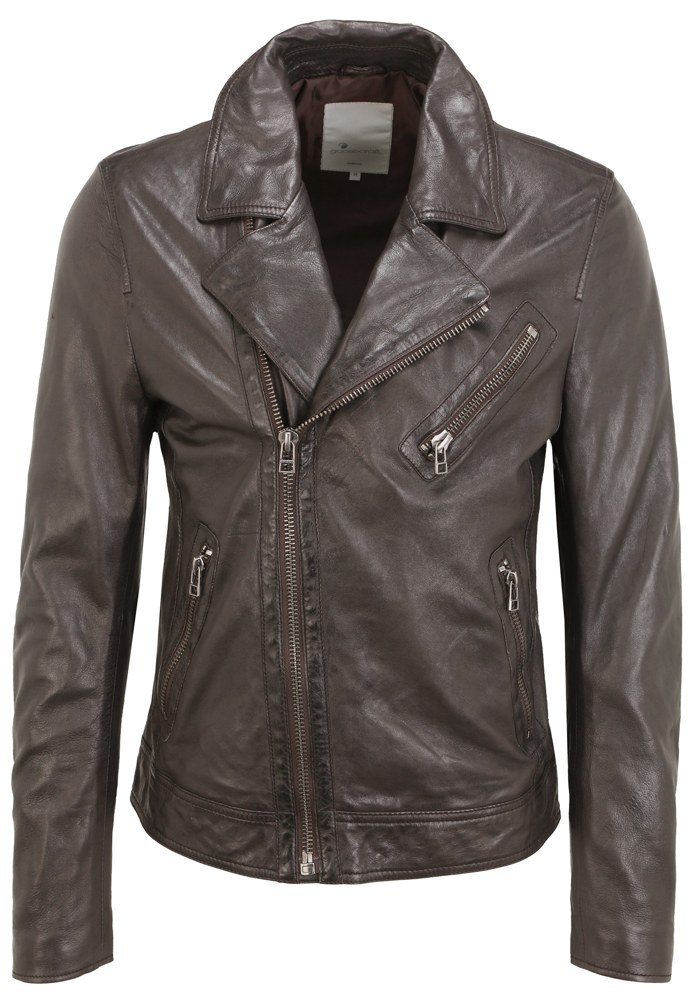 Männer Große Größen Goosecraft Lederjacke in Schwarz - BV87091 Männer Große Größen Goosecraft Lederjacke in Schwarz - BV87091