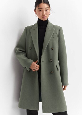 MANGO Přechodný kabát 'DALI' – zelená: přední strana