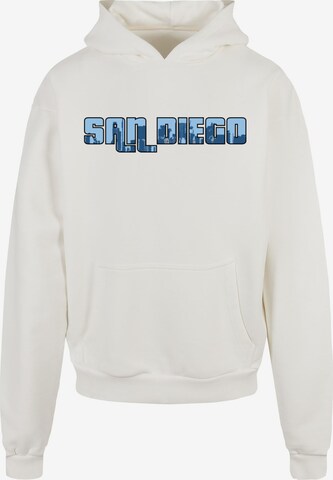Merchcode Sweatshirt 'Grand San Diego Skyline' in Weiß: predná strana