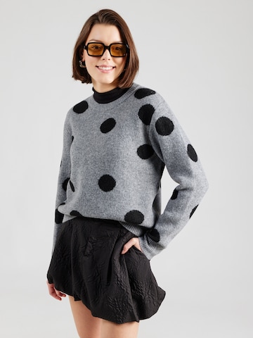 PIECES Pullover 'PCOSLA' in Grau: Vorderseite