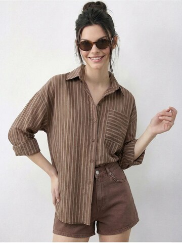 T-shirt Bianco Lucci en marron