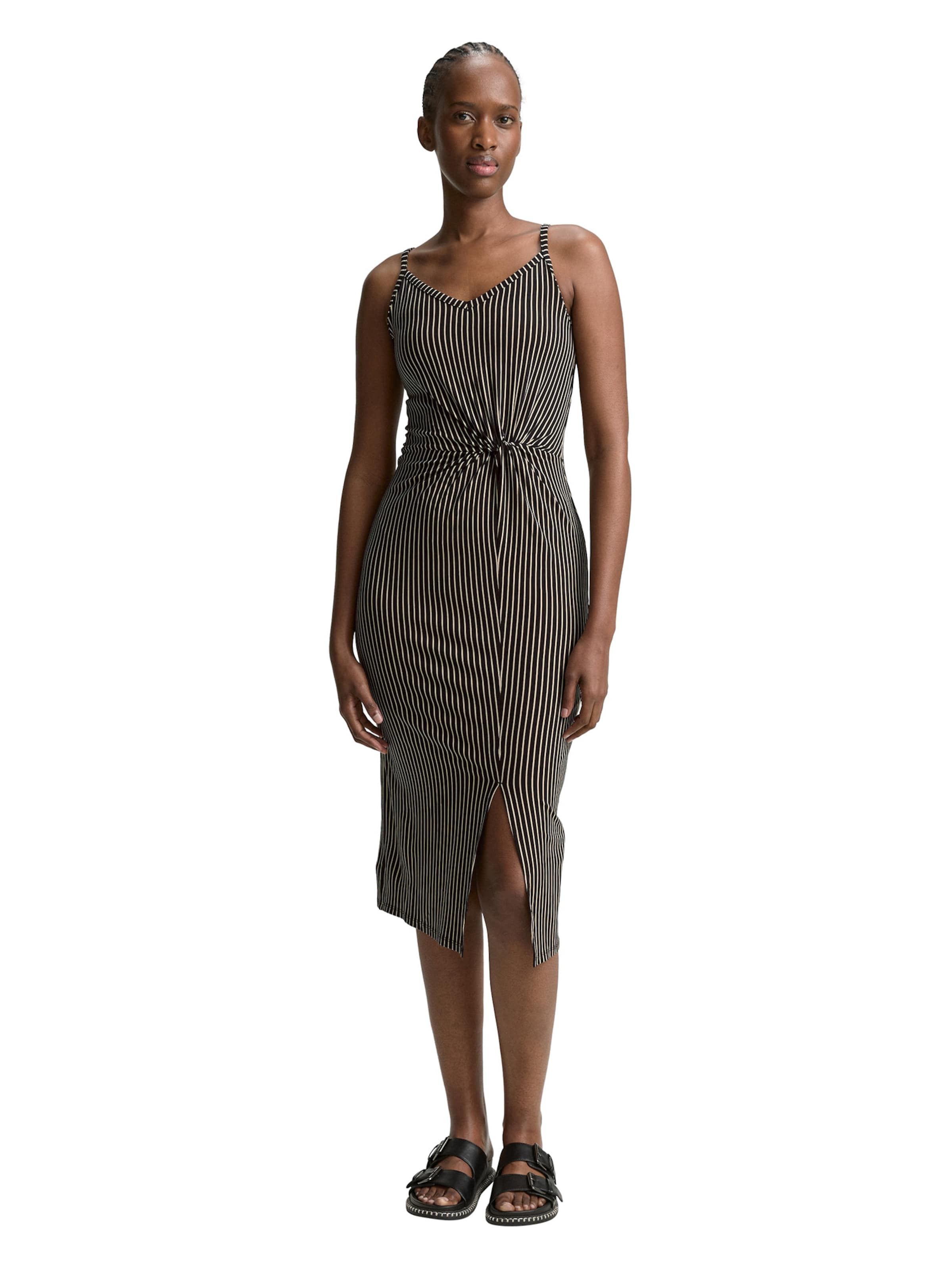 TOM TAILOR DENIM Sommerkleid in Schwarz: Vorderseite