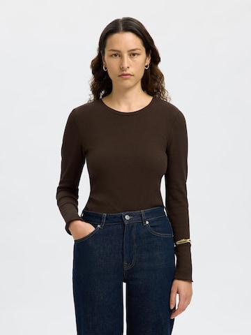 SELECTED Shirt 'Anna' in Brown: front