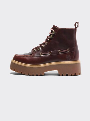 TIMBERLAND Veterlaarzen 'TB0A27YZEIW1 STONE STREET MID LACE UP BOOT BURGUNDY FULL GRAIN' in Rood: voorkant