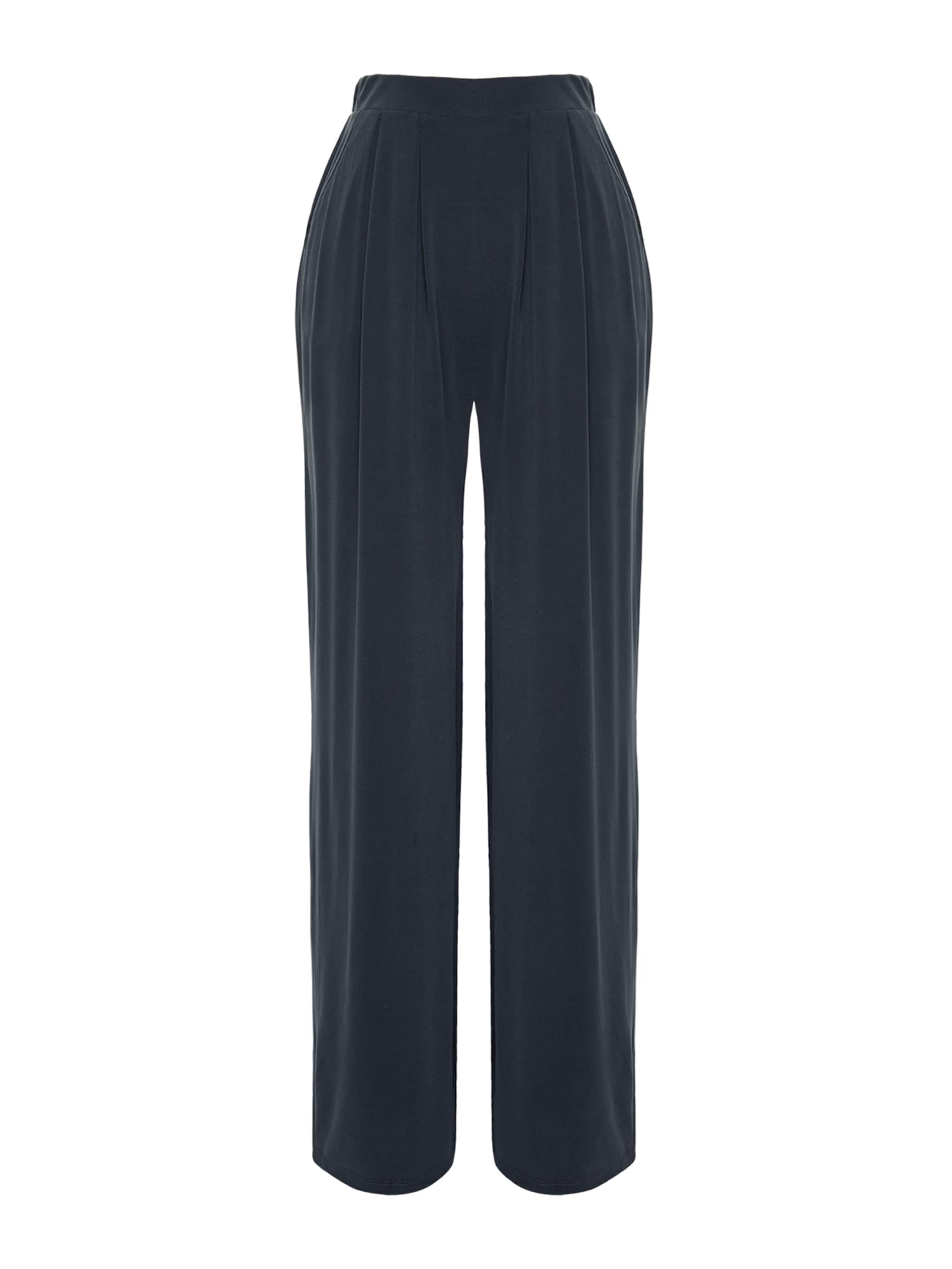 Trendyol Bő szár Élére vasalt nadrágok - szürke: elől