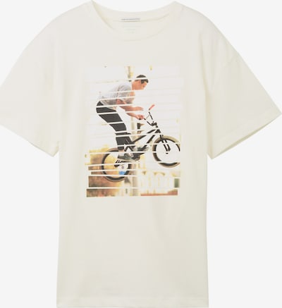 TOM TAILOR T-Shirt in beige / graphit / koralle / wollweiß, Produktansicht