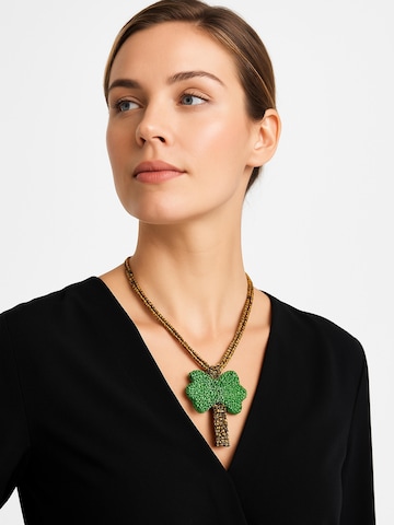 COLLEZIONE ALESSANDRO Necklace 'Palmtree' in Green: front