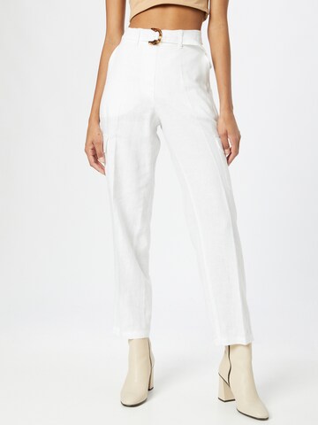 TAIFUN Loose fit Pleat-front trousers in White: front