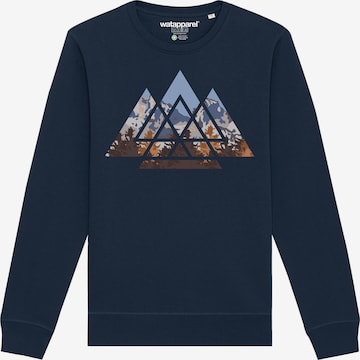 Sweat-shirt ' Geometric Landscape ' Watapparel en bleu : devant