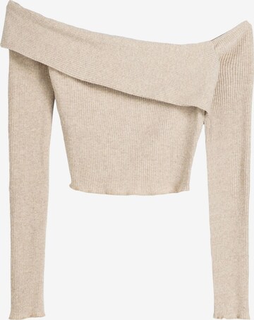 Bershka Sweater in Beige: front