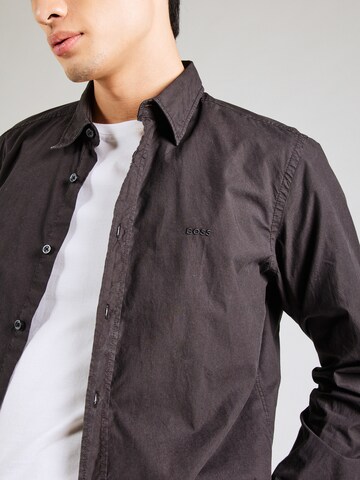 BOSS Regular fit Button Up Shirt 'Relegant_6' in Black