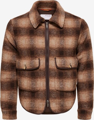 SELECTED HOMME Between-Season Jacket 'Hope' in Brown: front