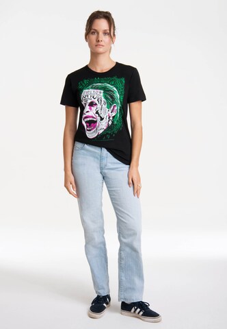 LOGOSHIRT Shirt 'Suicide Squad - Joker' in Black