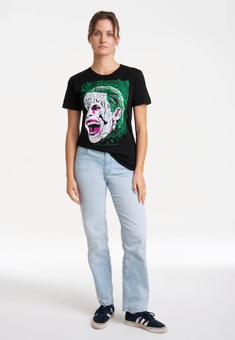 LOGOSHIRT Shirt 'Suicide Squad - Joker' in Black