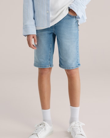 WE Fashion Slimfit Jeansy w kolorze niebieski: przód