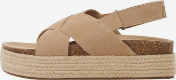 MANGO TEEN Sandals in Beige: front