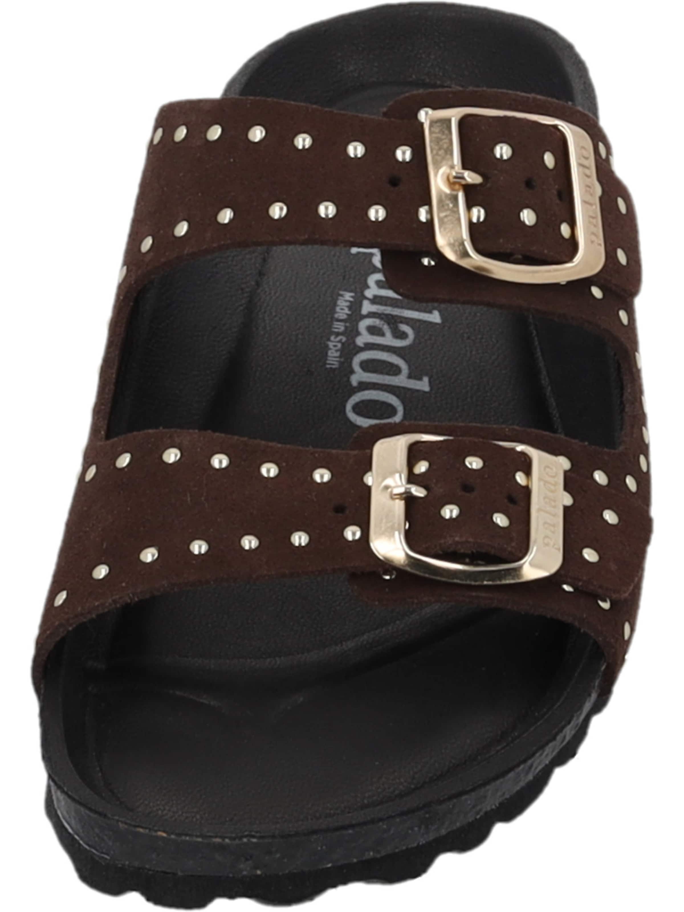 Palado Muiltjes 'Palado Elaha Rivet Velours Premium Leather' in Bruin