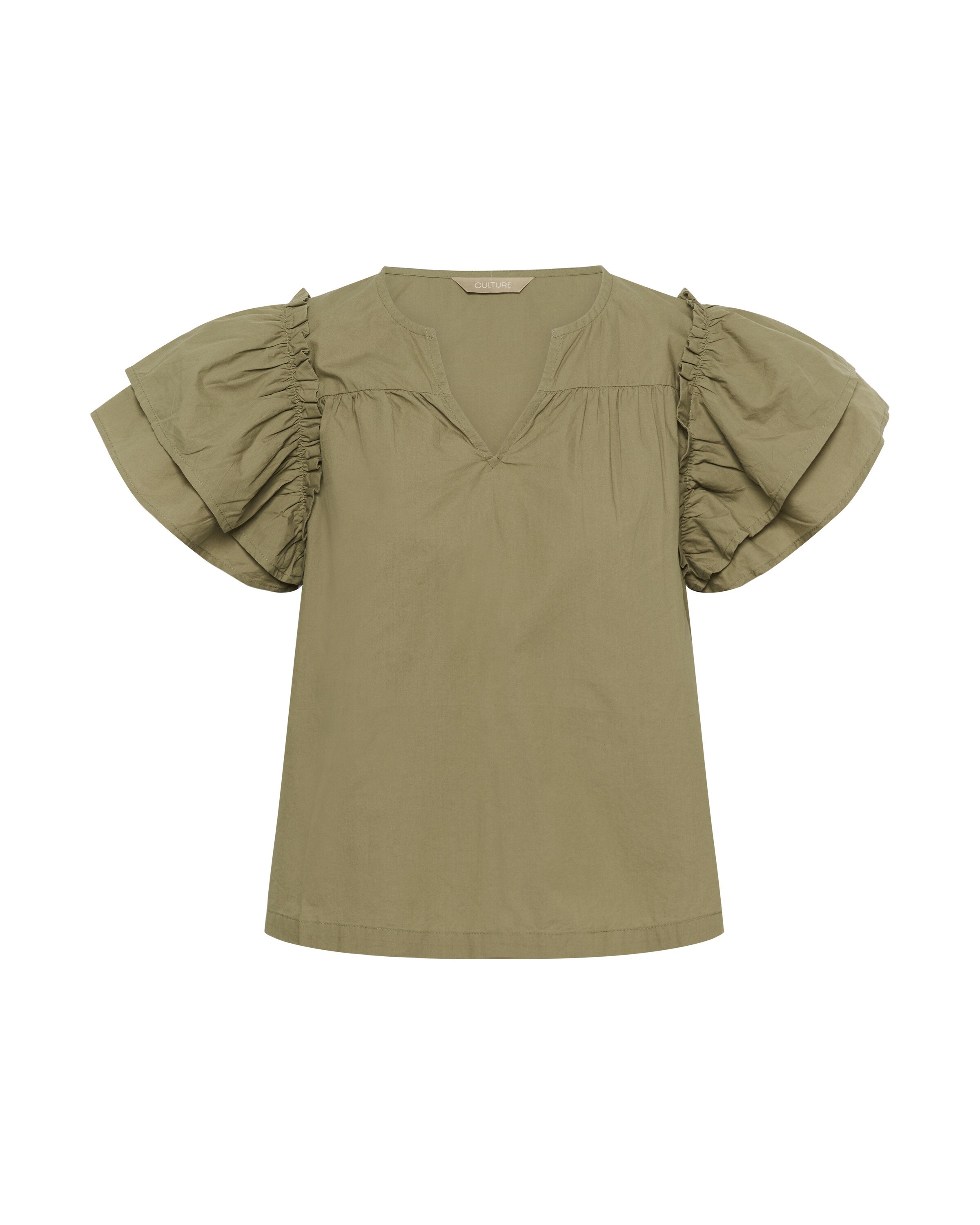 CULTURE - Blusa 'CUKipa Olena' en verde: frente