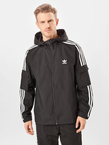 ADIDAS ORIGINALS Between-season jacket 'Adicolor Classics 3-Stripes ' in Black: front