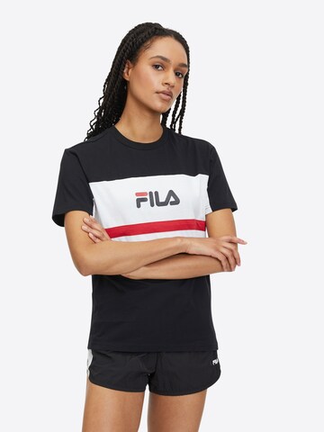 Tricou ' LISHUI' de la FILA pe negru: față