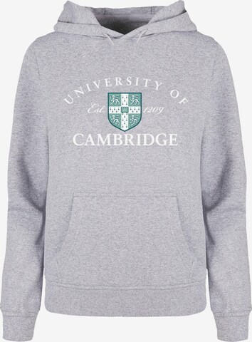 Merchcode Sweatshirt 'University Of Cambridge - Est 1209' in Grau: predná strana