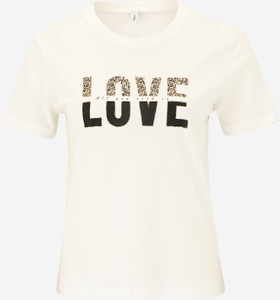 Marškinėliai 'ONLTANYA' iš Only Petite, spalva – Auksas / juoda / balta, Prekių apžvalga