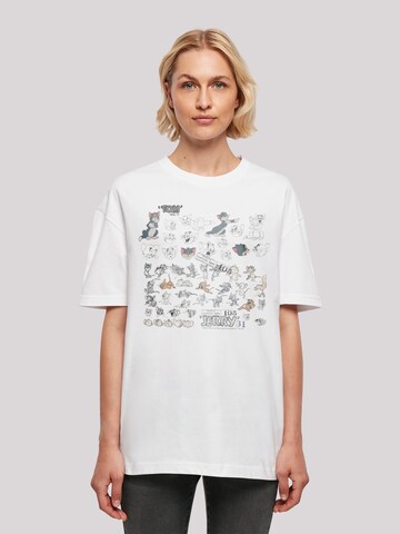 T-shirt oversize 'Tom und Jerry Cartoon Dept' F4NT4STIC en blanc : devant