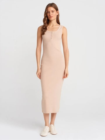Dilvin Dress in Beige: front