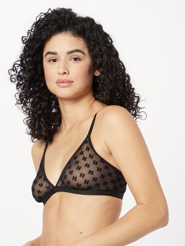 Karl Lagerfeld Triangle Bra in Black: front