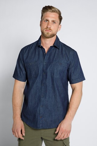 Coupe regular Chemise STHUGE en bleu : devant