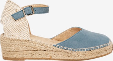 Alhamas - Sandalias con hebilla 'Alpargata Cuña 5 cm' en azul: frente