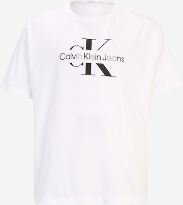 T-Shirt Calvin Klein Jeans Plus en blanc : devant