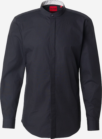 HUGOSlim Fit Košulja 'Kaleb' - crna boja: prednji dio