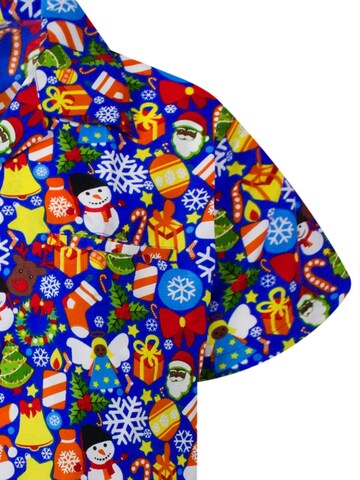 Regular fit Camicia 'Christmas Allover' di King Kameha in blu