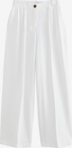 NextWide Leg/ Široke nogavice Hlače s naborima - bijela boja: prednji dio